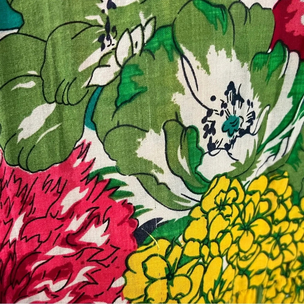Beautiful 100% Cotton Yesno Colorful Floral Print Flowy Modest Maxi Dress - Picture 10 of 10